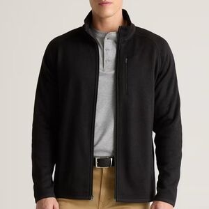 Quince Sweater Knit Fleece Full Zip Jacket Black M